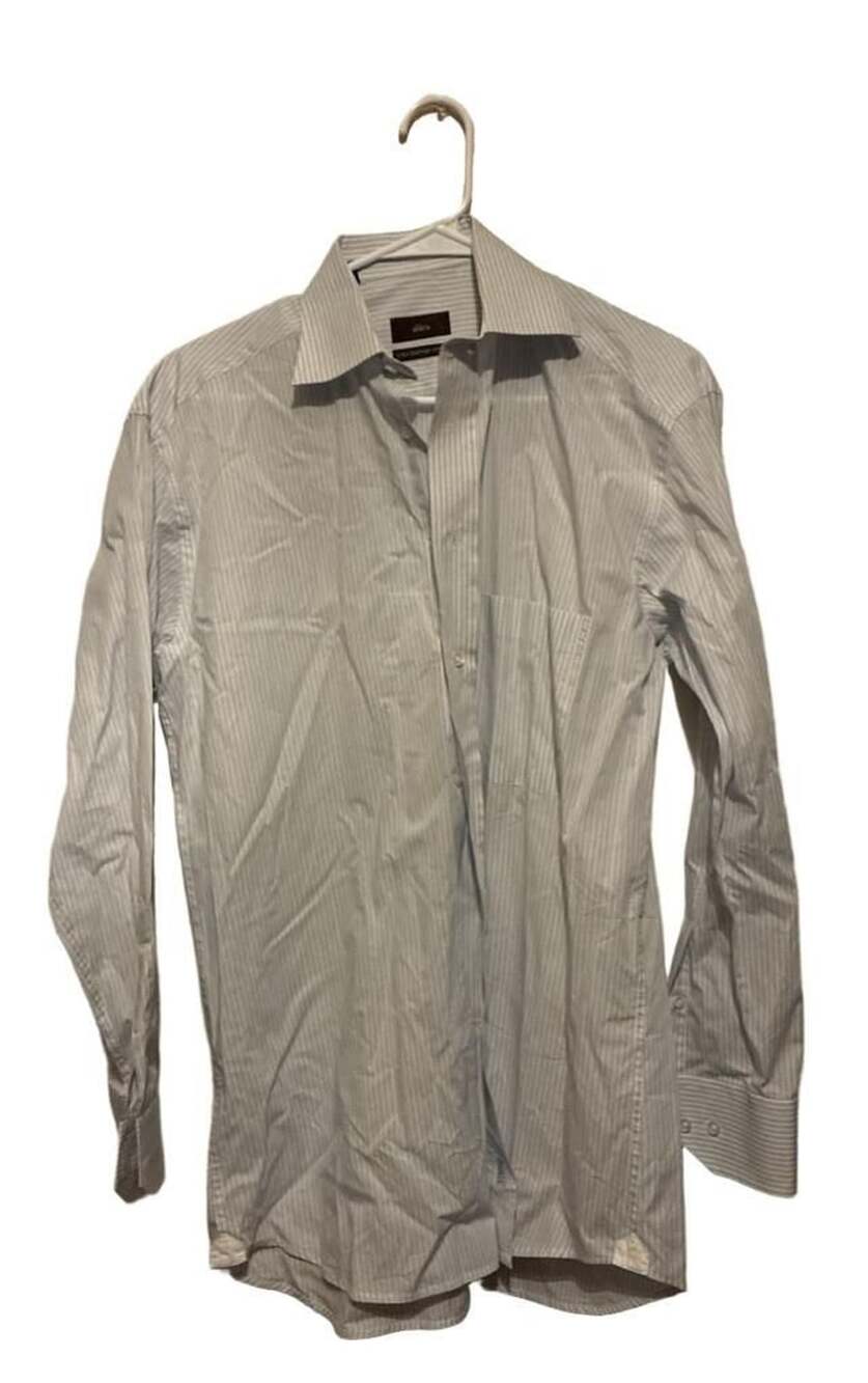 Alara 2 Ply Egyptian Cotton Blue Striped Dress Shirt Size 15 32-33